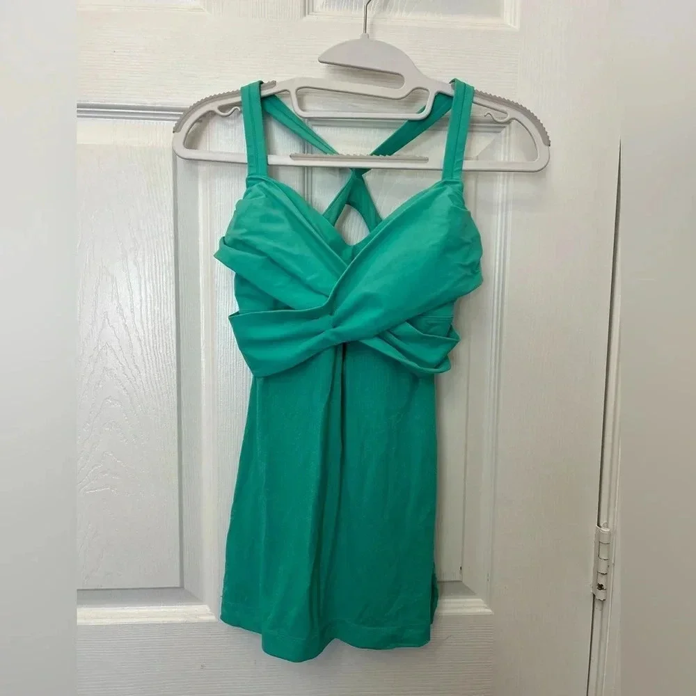 Lululemon} Wrap It Up in Bali Breeze cross-over top tank, 6